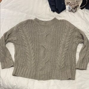 Gray Cable Knit Sweater